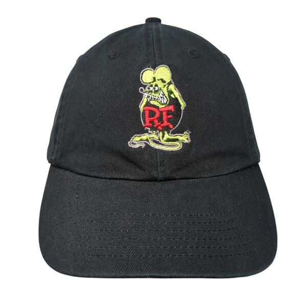 Rat Fink Slideback Baseball Cap Black One Size Adjustable Embroidered 6 Panel - Picture 1 of 8